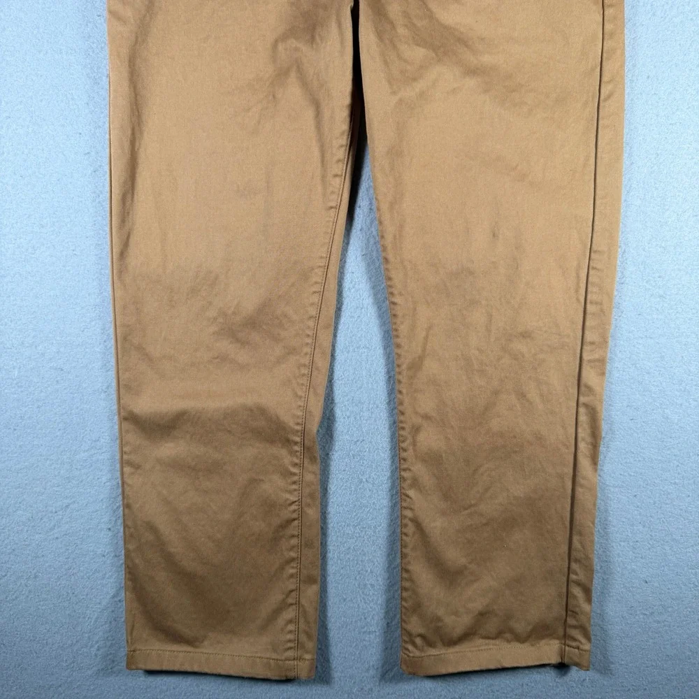 Katin Mens Tobacco Brown Chino Pants Straight Leg Cotton Stretch Size 33